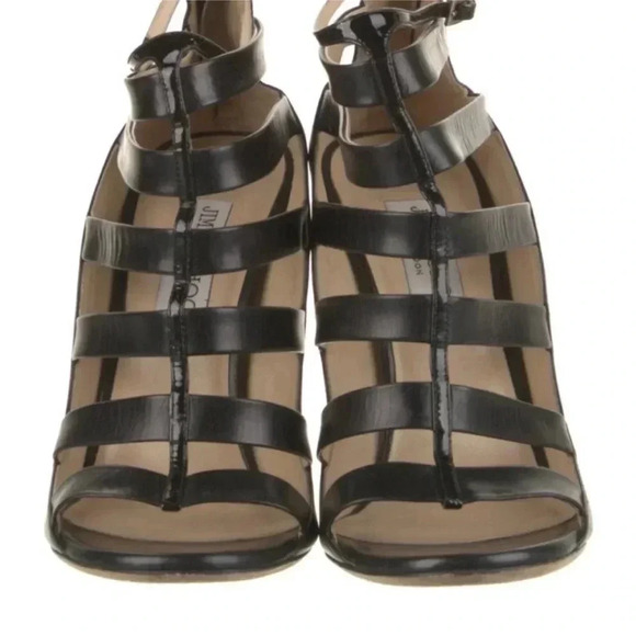 Jimmy Choo Black Fathom Strappy Leather Ankle Heels - Picture 5 of 5